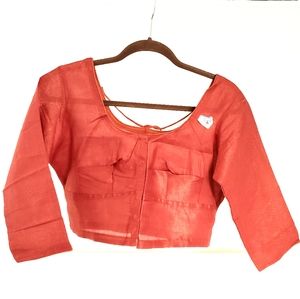 Red Indian Saree Sari Crop Top Blouse